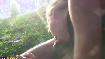 Amazing party sex scene in a park