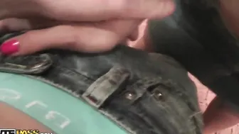 Sexy blonde student girl does awesome BJ
