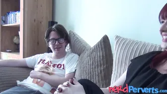 English babe falls for a fake producer and tastes his cum