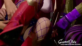dyke threesome superhero cosplay