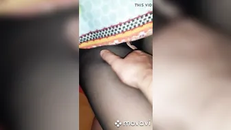 Legs inside ebony stockings