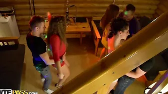Hot college sluts tease at the nasty party