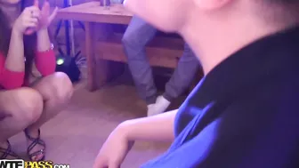 Hot college sluts tease at the nasty party