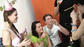 Birthday party turning into orgy