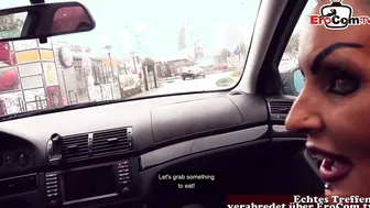 Risky Public Sex Date with german gothic milf in car