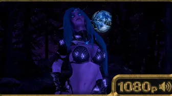 Tyrande gorgeous night elf dancing in the moonlight