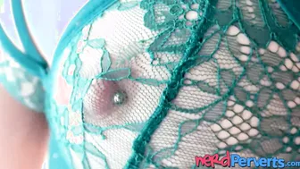 Riley Raven wears erotic lingerie while fucked by nerd