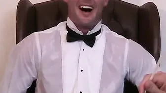 Newly married Davis gets tied down to the chair and tickled