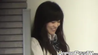 Gorgeous Japanese schoolgirls pee just around the corner