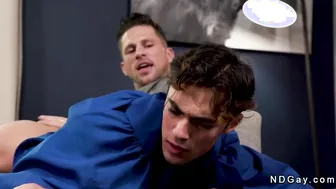Stepson spanked and anal fucked in living room