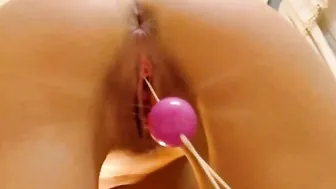 Petite 18yo Babe playing around with her toys