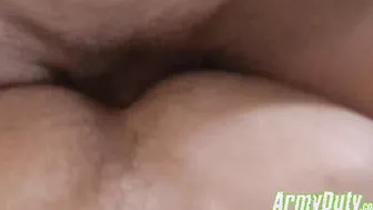 Scott lays back for a hard pounding from James angry cock