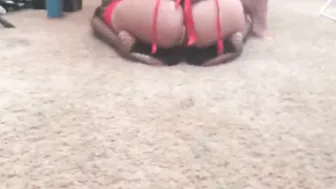 hot masked brunette milf sucking cock on live cam