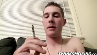Twinks Cain and Ty Frost blowing while smoking cigarettes