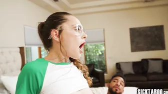Perverted teen fucks big cock shemale