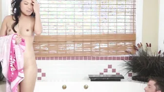 asian mom teaching stepdaughter how to please a cock
