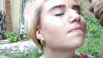 Blonde is picked up and screwed
