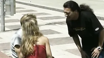 Couple fucking with man watching