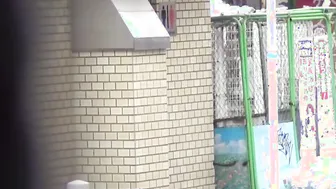 Sexy Japanese chicks peeing one by one in a public bathroom