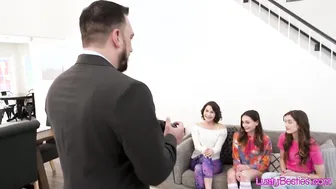 Meeting porn video – Three besties meeting their new sugar daddy