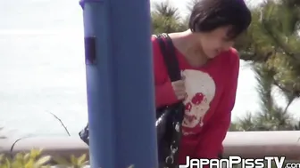 Japanese women secretly taped while pissing hard