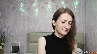 Skype porn video – Amateur babe shows bra and boobs on webcam
