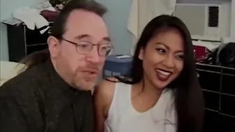 Asian cutie in retro video sucks before getting rammed