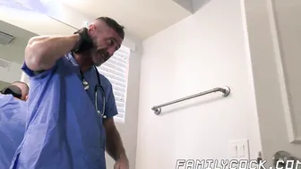 Inked doctor makes young stepson cum hard after breeding