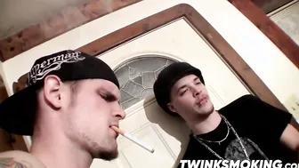 Nolan and York Reid smoking and jerking their big dicks 2