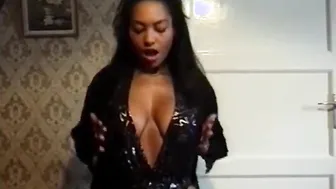 Black long melons Beauty striptease dance