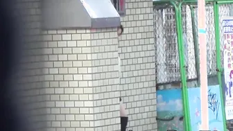 Hidden cam picks up Japanese chicks pissing at public toilet