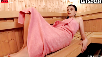 Alice Nice Stretched Good In The Sauna By New Gym Member - LETSDOEIT