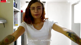 Big tits nerdy latina Michel Chica gets her hot pussy fucked