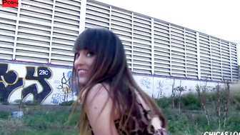 CHICAS LOCA - Cute Brunette Natty Mellow Takes Big Dick In Public - MAMACITAZ