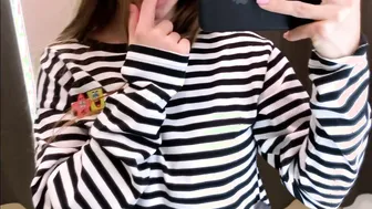 Secretly masturbating in the fitting room you will be heard at any time