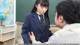 Tomomi Motozawa does some role play in the uniform club
