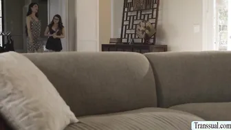 Nerdy teen Leana fucked by TS Zariah