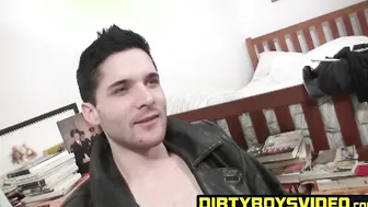 Sexy fairy Damian plays with his fat boner solo and cums