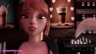 3D SHEMALE XX Barista REALISTIC Cumshots