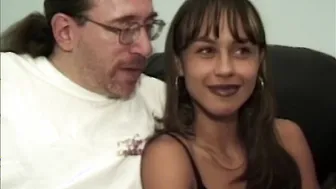 Young chick has both of her holes railed in retro video