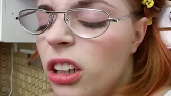 Ginger baddie filled in pussy from behind