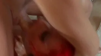 Getting face fucked and spat on is what gets this slim redhead going