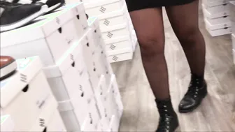 shopgirl into ebony stockings