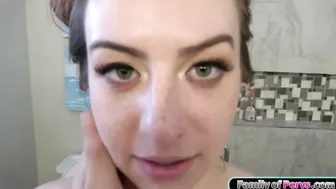Stepsister fucked rough in the bathroom