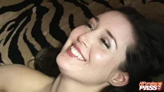 Melissa Black gangbanged on the sofa