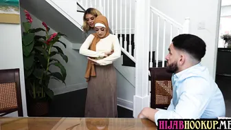 Arab teen stepdaughter in a threesome