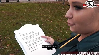 Risky Public Sex Date with german blonde teen slut