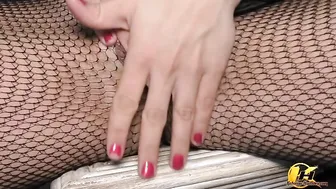 Goth Style Pantyhose And Super Highheels And Dropped Milk On Dildo