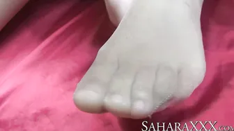 Hot Sahara Knite spreads and rubs her tight asshole