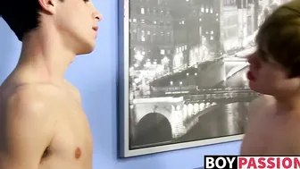 New twink on the block sucks dick and gets ass fuck